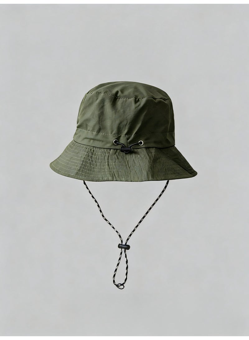 Olive Green Professional Outdoor Bucket Hat, Desert Hiking Sun & Water Protection, Adjustable & Portable - Image 2